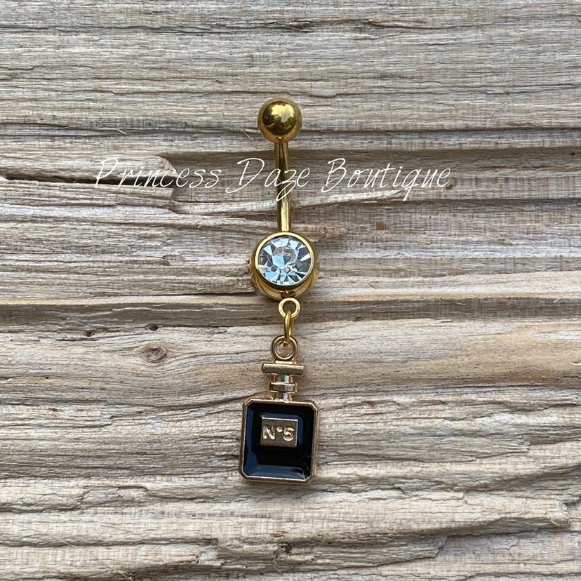 Gold Perfume Belly Button Ring